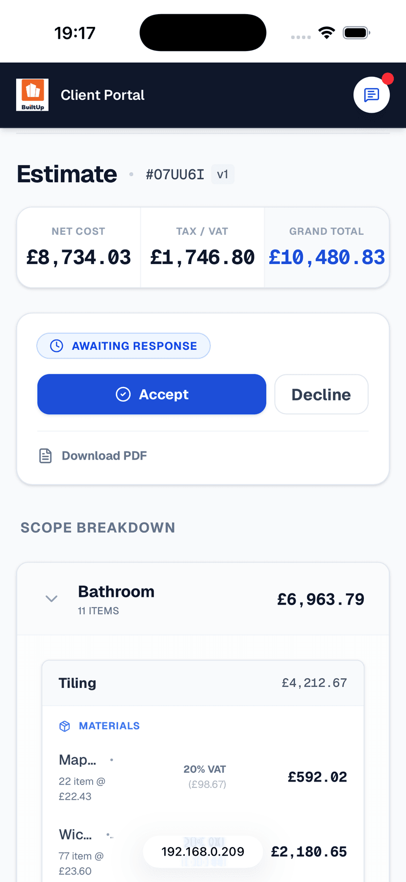 Client Chat Interface